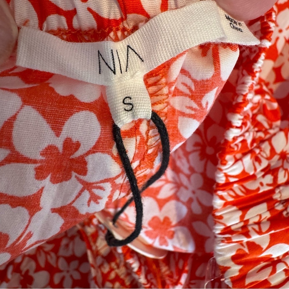 NWT Revolve NIA Open Back Smocked Floral Mini Dress Orange Size S - Picture 11 of 13